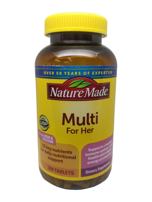 Nature Made Multi For Her Including Iron & Calcium For Daily Nutritional Support - 300 Tablets