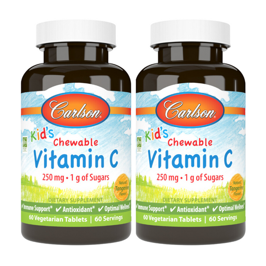 Buy 1 Take 1 Carlson Kid's Chewable Vitamin C, 250 mg Natural Tangerine Flavor 60 Vegetarian Tablets Immune Support