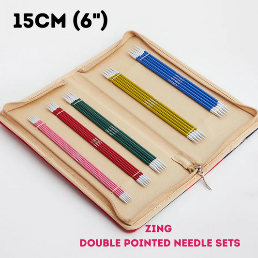 KnitPro Zing Double Pointed Needle Sets - 15cm (6") (47401)