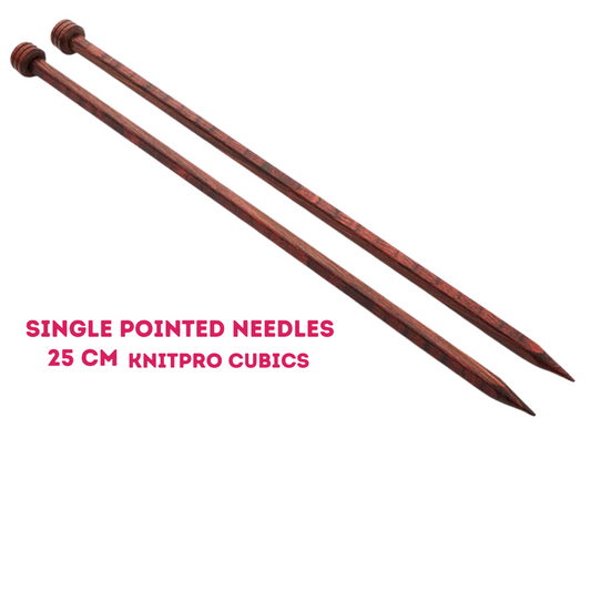 KnitPro Cubics Single Pointed Needles - 25 cm