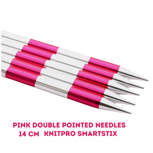 KnitPro SmartStix Pink Double Pointed Needles - 14 cm