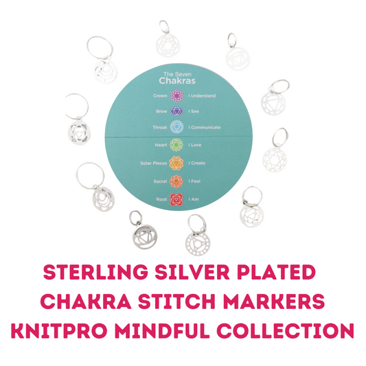 KnitPro The Mindful Collection Sterling Silver Plated Chakra Stitch Markers (36632)