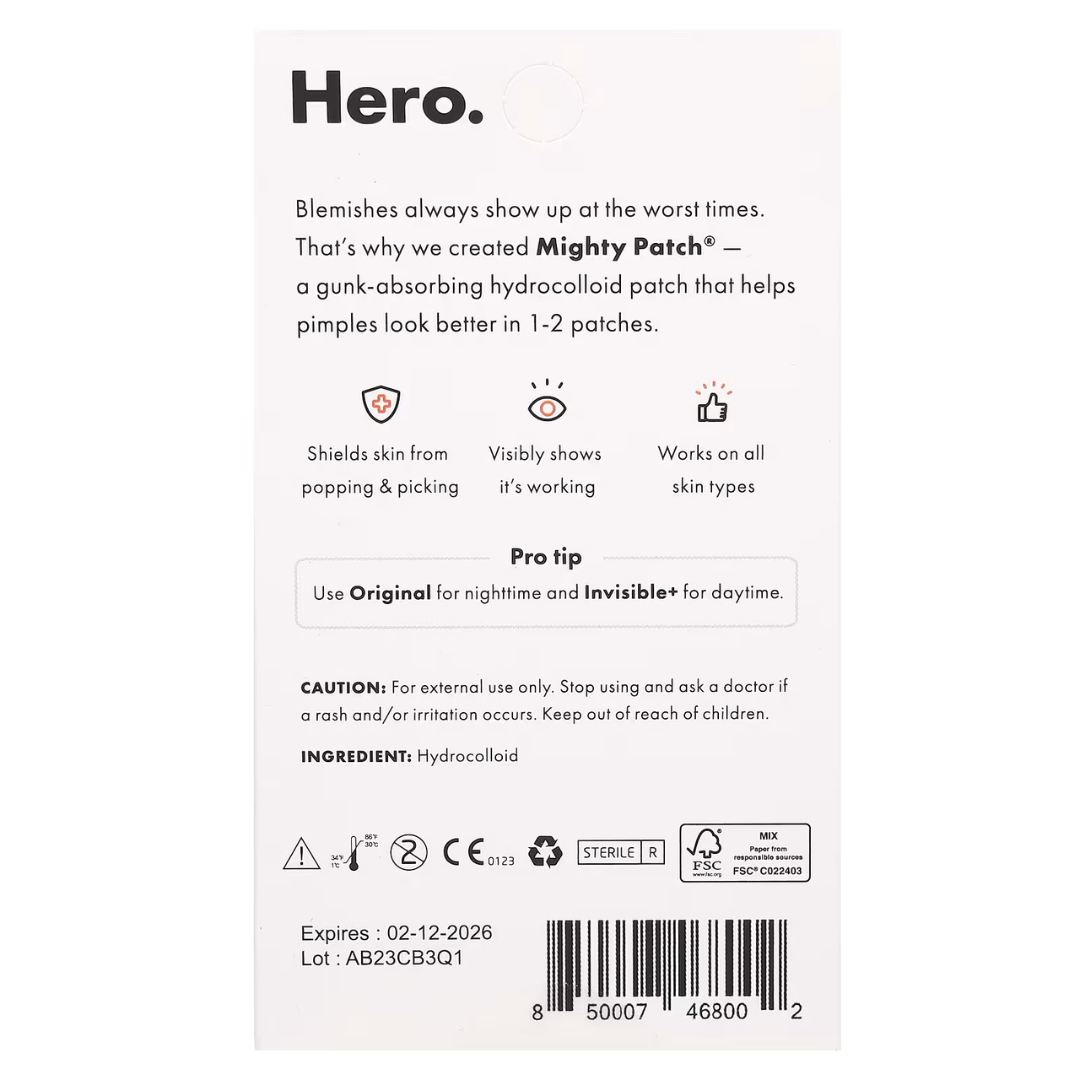 Hero Mighty Patch Duo, (6 Original for Night, 6 Invisible for Day)