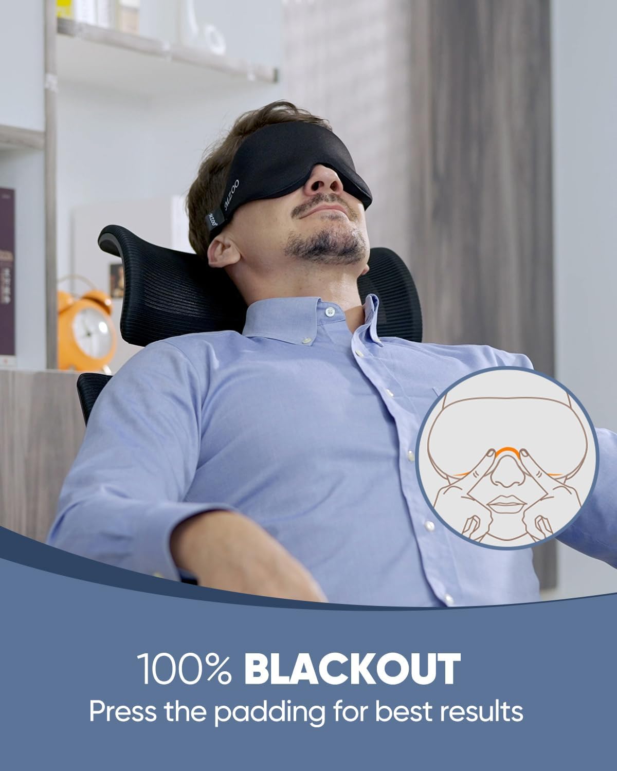 MZOO Sleep Mask Health 3D Eye Mask (Black)
