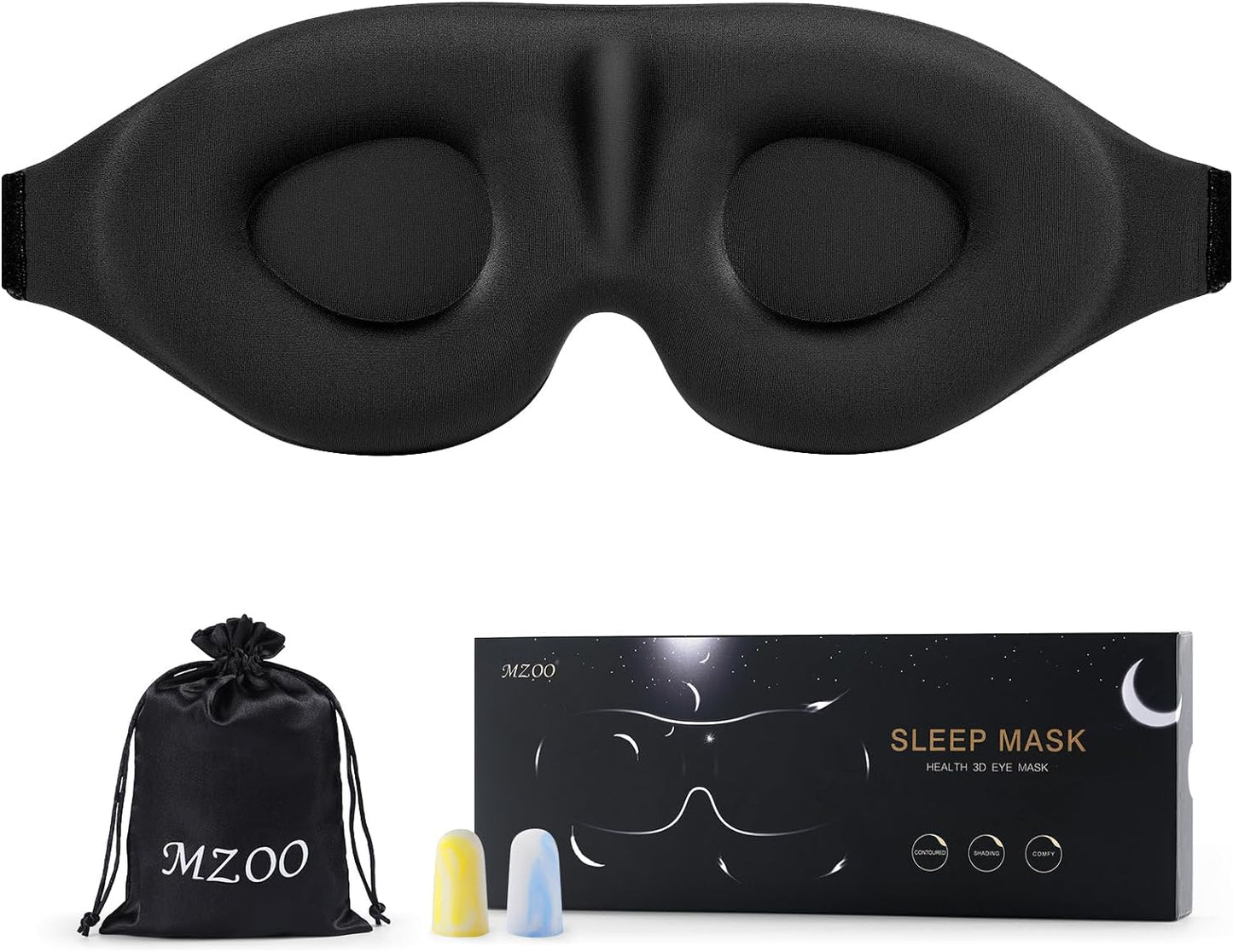 MZOO Sleep Mask Health 3D Eye Mask (Black)