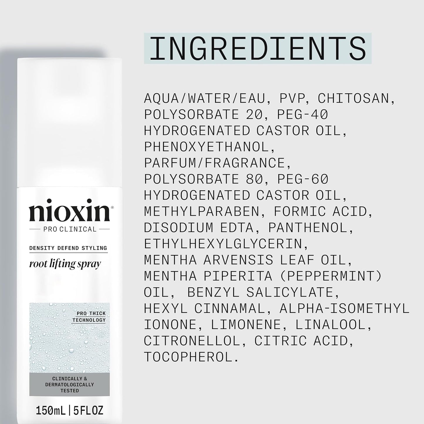 Nioxin Pro Clinical Hair Root Lifting Spray 5 fl oz / 150 mL