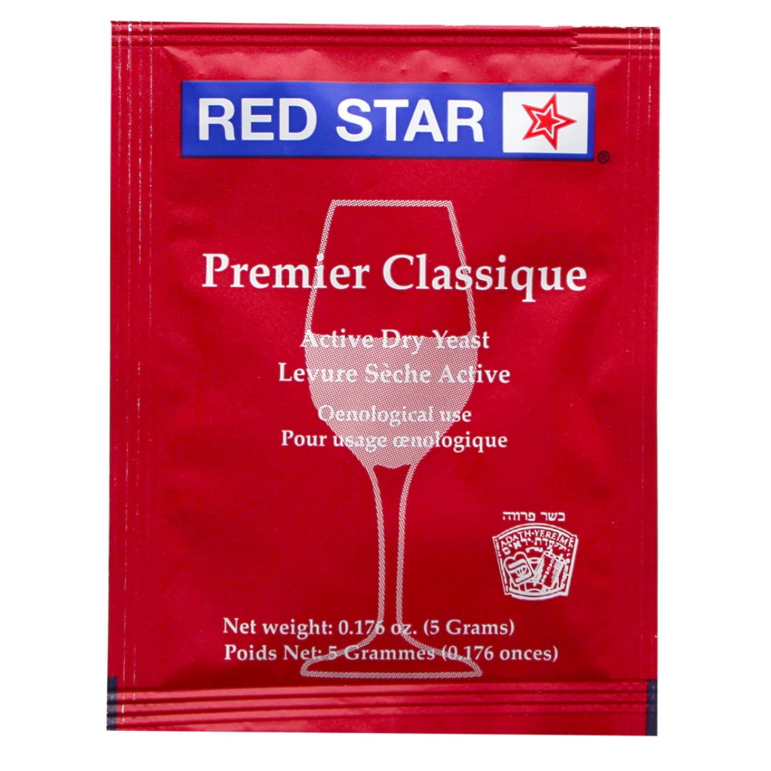 Red Star Premier Classique Active Dry Wine Yeast, 1 pc, 0.176 oz / 5g
