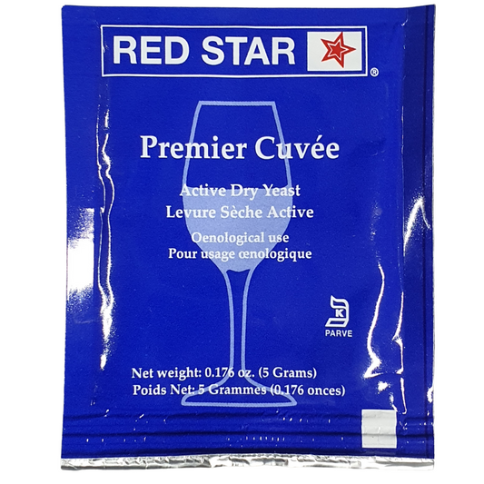 Red Star Premier Cuvee Active Dry Wine Yeast, 1 pc, 0.176 oz / 5g