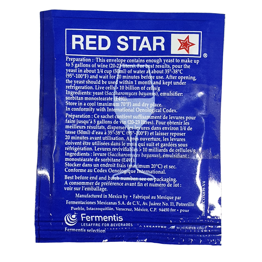 Red Star Premier Cuvee Active Dry Wine Yeast, 1 pc, 0.176 oz / 5g