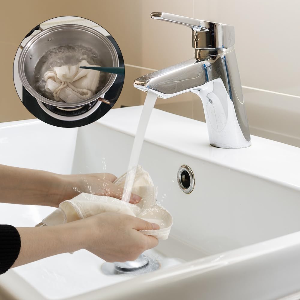 Scengclos Nut Milk Bag 100% Unbleached Cheesecloth Bag, 2 Pack 12"x12"