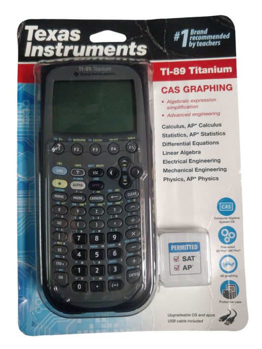 Texas TI-89 Titanium CAS Graphing Calculator Permitted SAT and AP, 1Qty