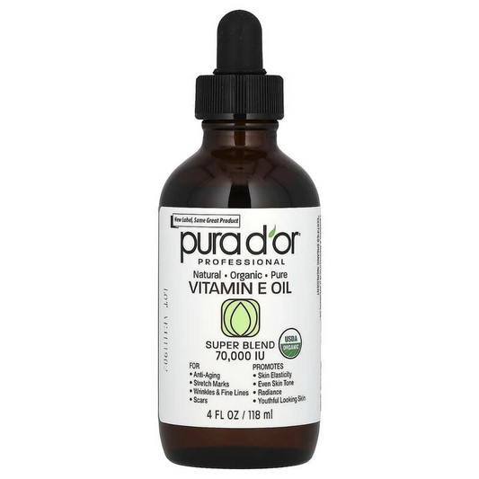Pura D'Or Professional Vitamin E Oil Super Blend 70,000 IU 4fl oz / 118 mL