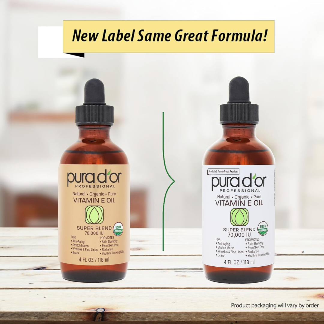 Pura D'Or Professional Vitamin E Oil Super Blend 70,000 IU 4fl oz / 118 mL