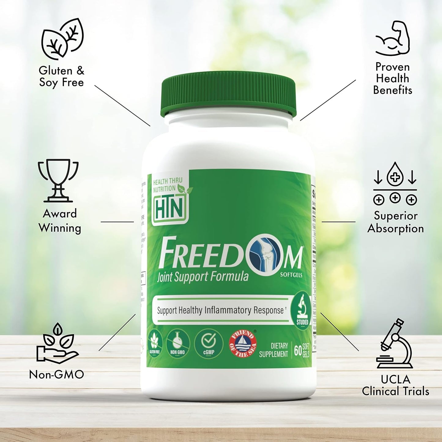 Health Thru Nutrition Freedom Joint Support Formula Supplement 60 Softgels