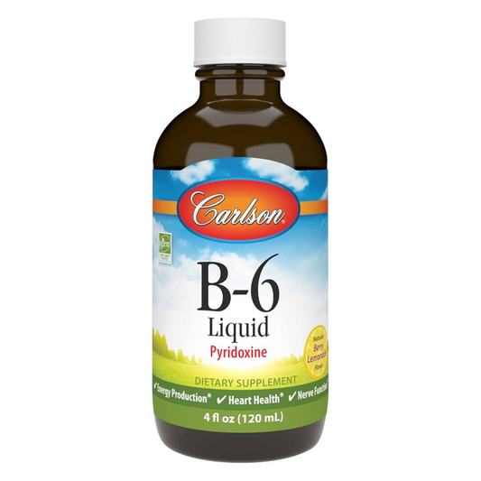 Carlson Liquid Vitamin B6 for Energy Production, Heart Health, Berry Lemonade 120 ml
