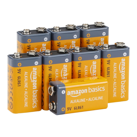 AmazonBasics 9 Volt Everyday Alkaline Batteries (8-Pack)
