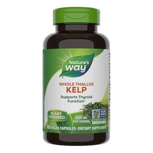 Nature's Way Kelp Thallus Supports Thyroid Function Dietary Supplement - 180 Vegan Capsules