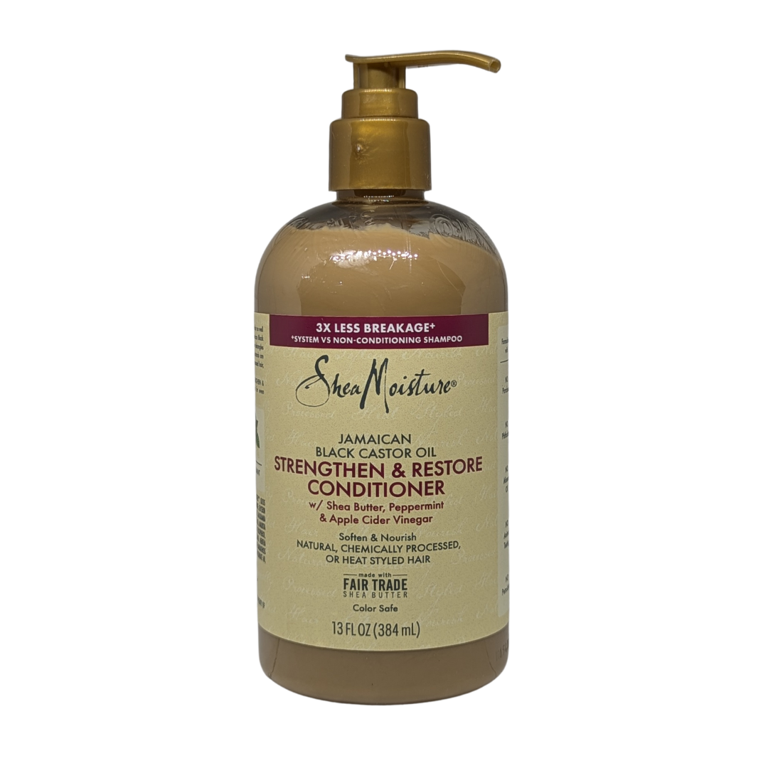 SheaMoisture Jamaican Black Castor Oil Strengthen & Restore Hair Conditioner with Shea Butter, Peppermint and Apple Cider Vinegar 13 Oz (384ml)