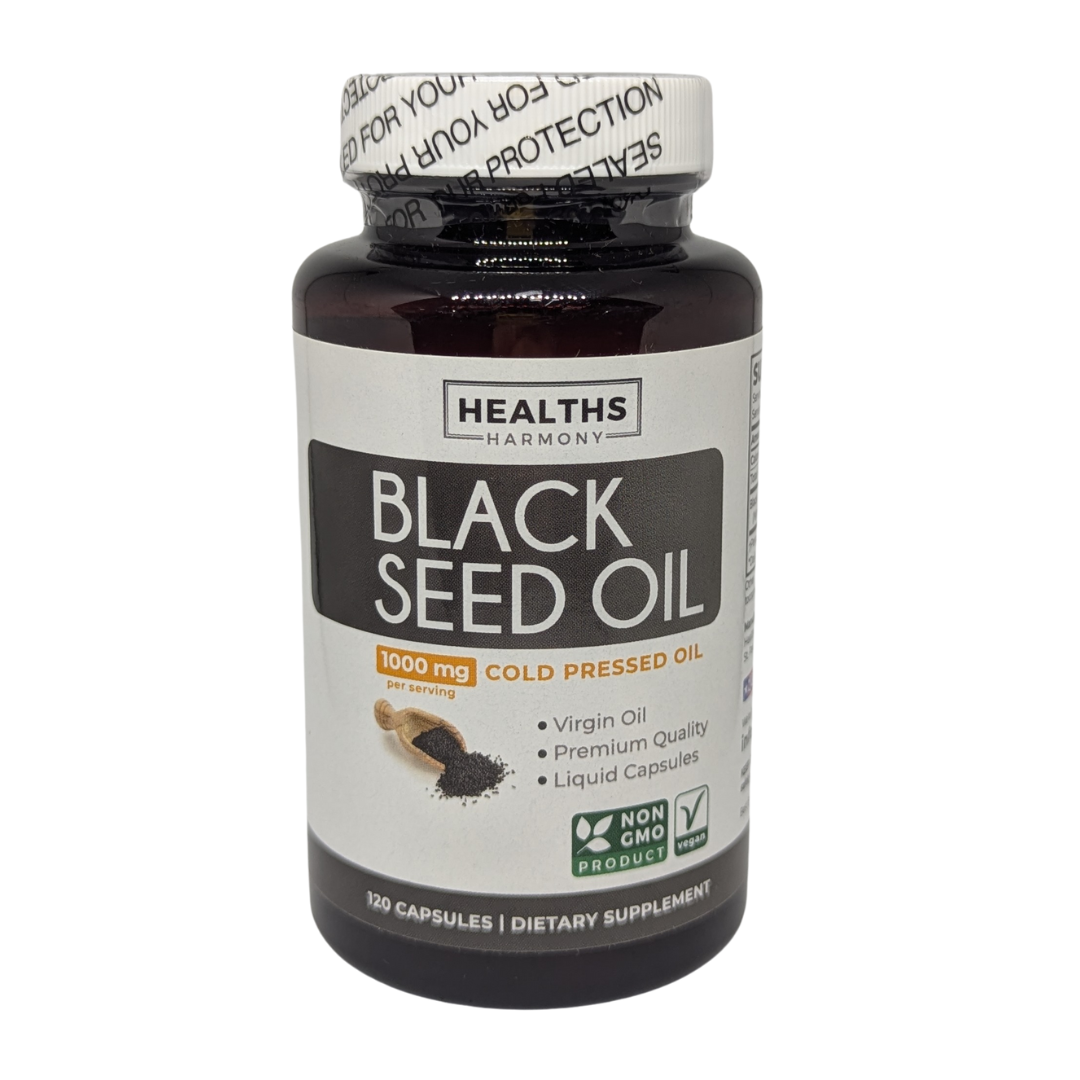 Healths Harmony Black Seed Oil Dietary Supplement 120 Capsules