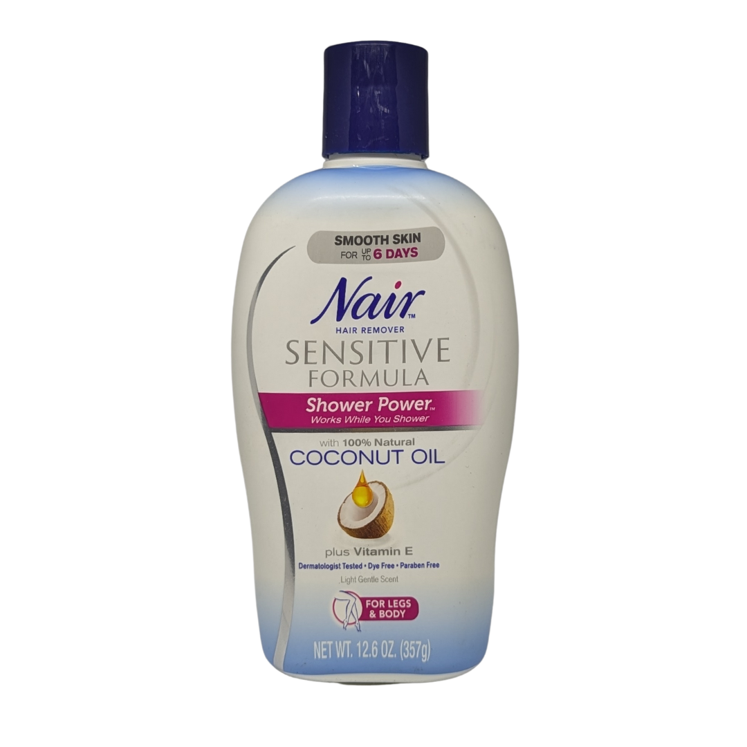 Nair Sensitive Formula Shower Cream Hair Remover Natural Coconut Oil + Vitamin E - 357g