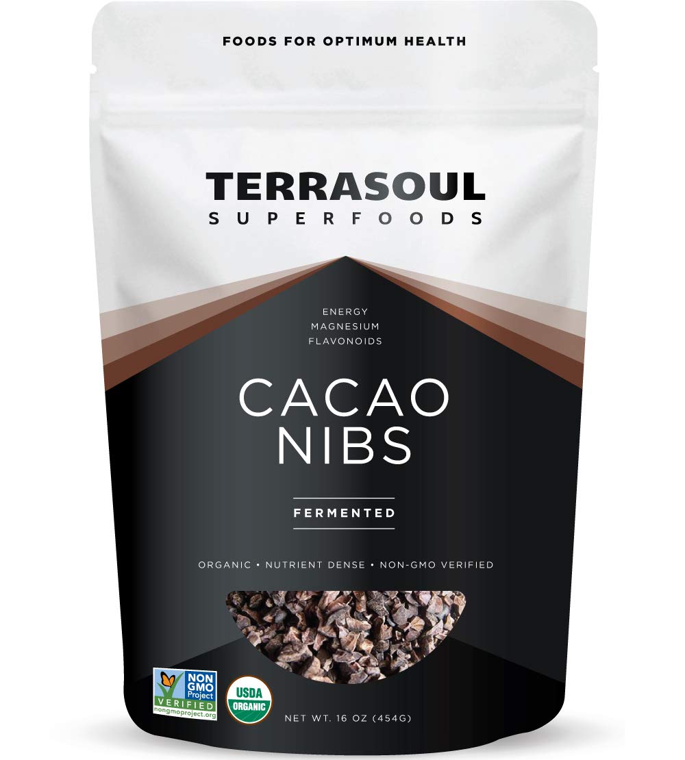 Terrasoul Superfoods Raw Organic Cacao Nibs Fermented, 16 oz. / 454g