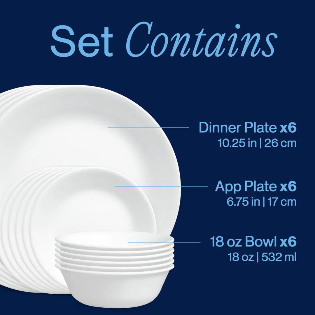 Corelle Dinnerware Set, 18 Piece