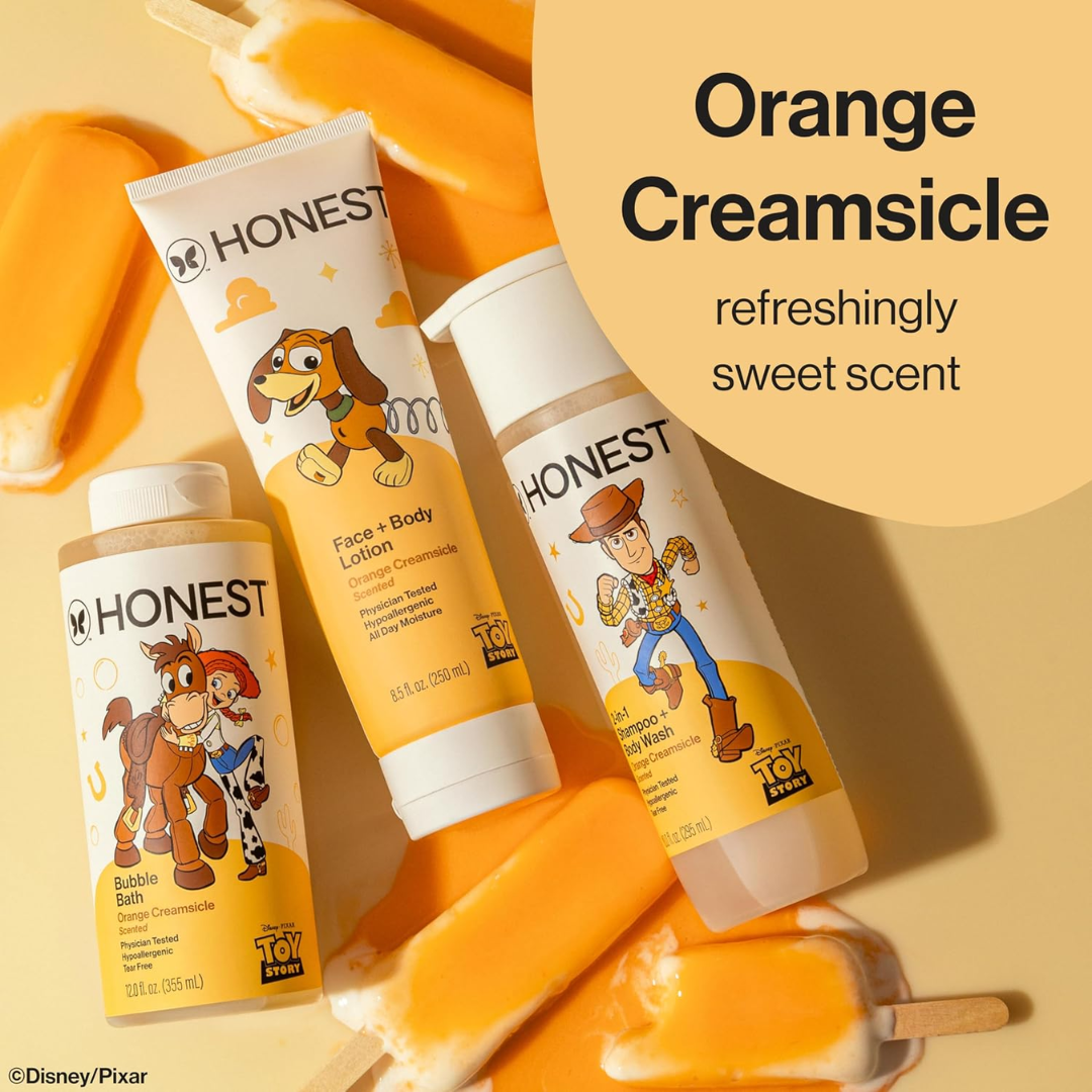 The Honest Company Disney & Pixar's Toy Story Face + Body Lotion Orange Creamsicle, 8.5 oz / 250 ml