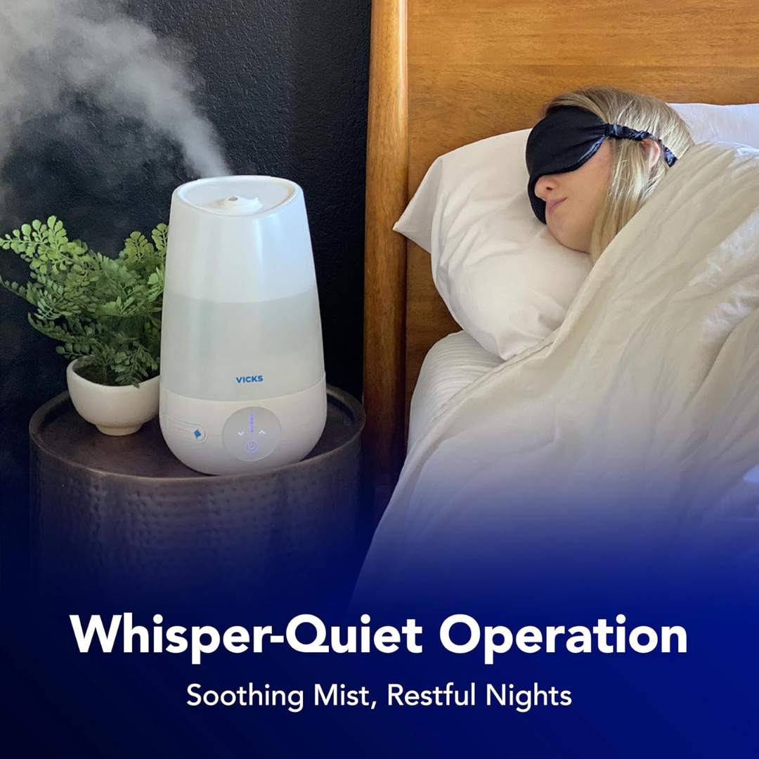Vicks Filter Free Plus Cool Mist Humidifier for Medium Size Room, 1.2 Gallon Capacity (VUL565)