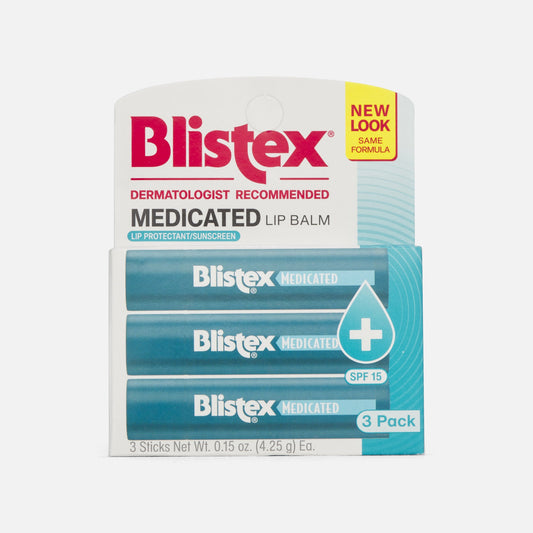 Blistex Medicated Lip Balm SPF 15, 0.15 Ounce (Pack of 3)
