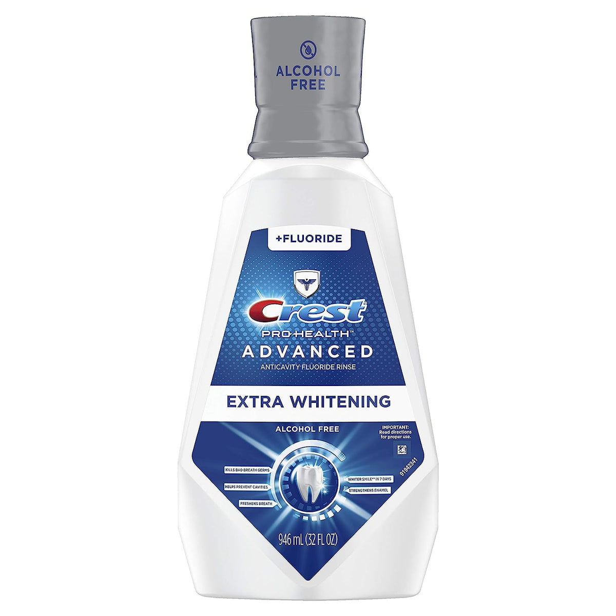 Crest Pro Health Advanced Anticavity Fluoride Rinse Extra Whitening Alcohol Free 946mL / 32 fL Oz