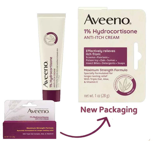 Aveeno 1% Hydrocortisone Anti-Itch Cream (1 oz / 28g)