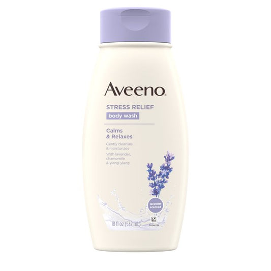 Aveeno Active Naturals Stress Relief Body Wash with Lavender Chamomile + Ylang-Ylang 12 oz