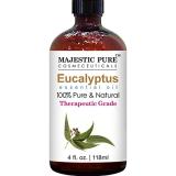 Majestic Pure Eucalyptus Essential Oil, 100% Pure and Natural with Therapeutic Grade 118ml
