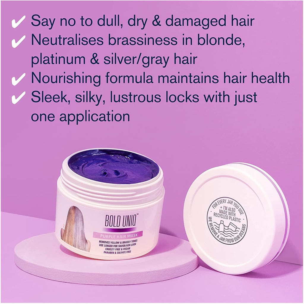 Bold Uniq Purple Hair Mask For Blonde Platinum & Gray / Silver Hair 6.76 Fl Oz