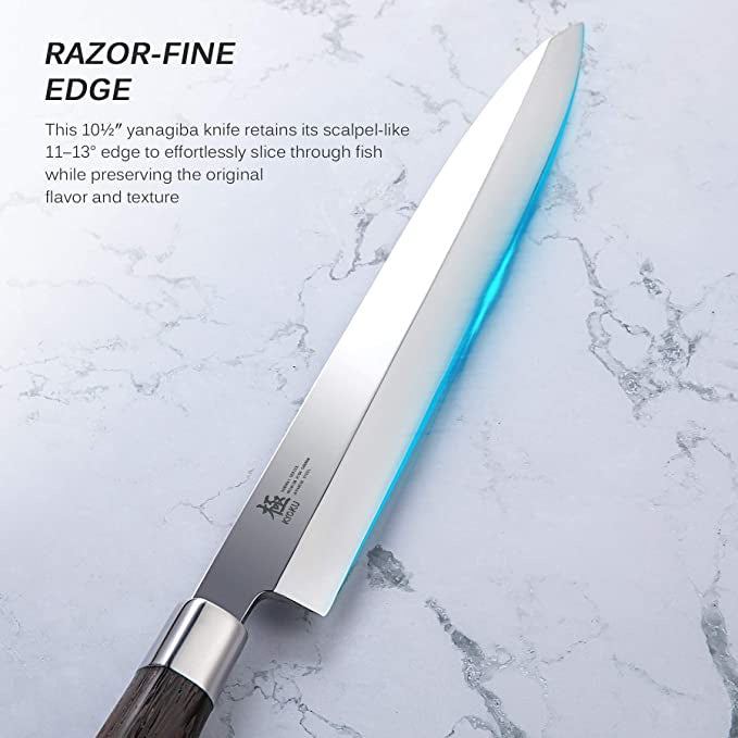 Kyoku Samurai Series Yanagiba Knife Japanese Sushi Sashimi Knives Superior Japanese Steel  Wenge Woo