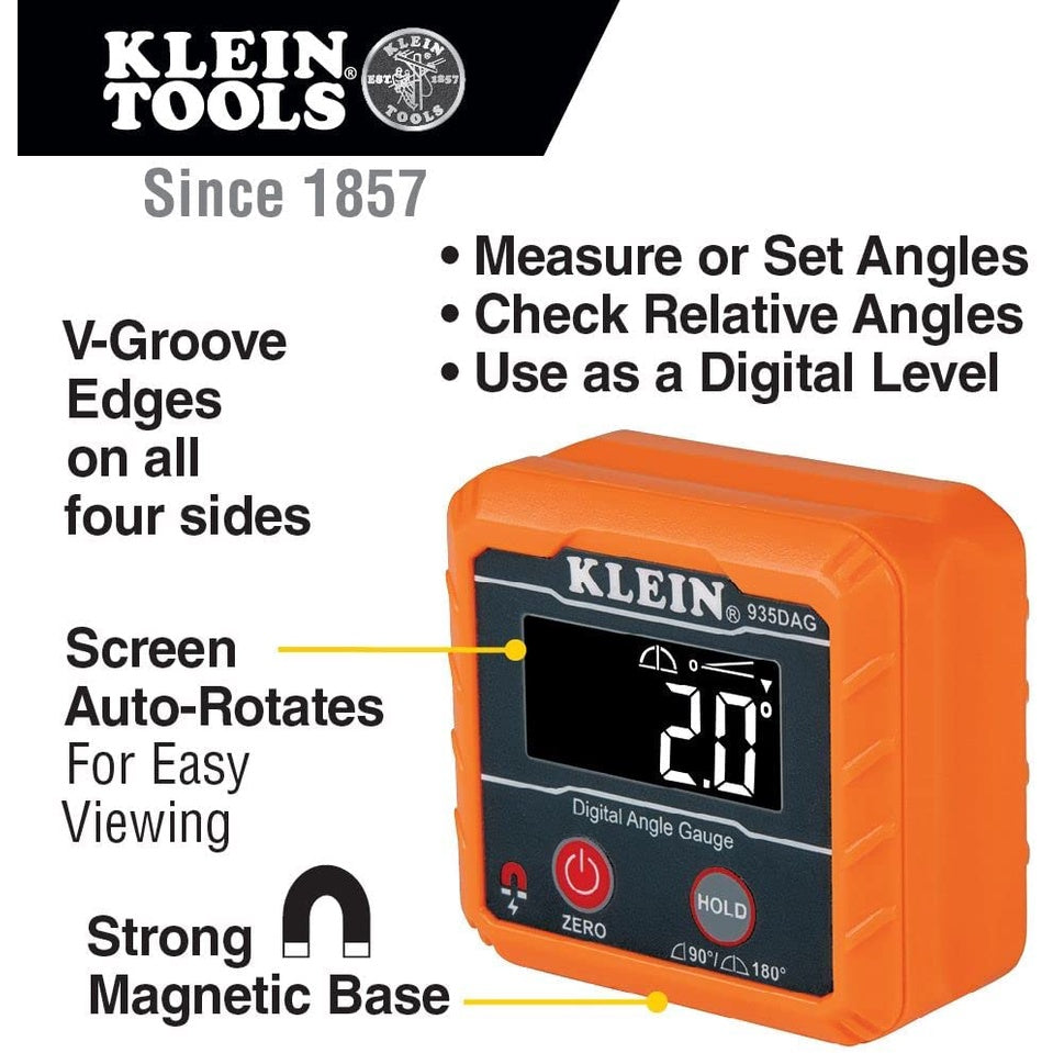 Klein Tools Digital Electronic Level and Angle Gauge Measures and Sets Angles 935DAG