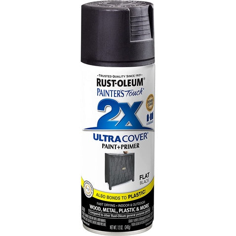 Rust-Oleum Painter's Touch 2X Ultra Cover, 12 Oz, Flat Black