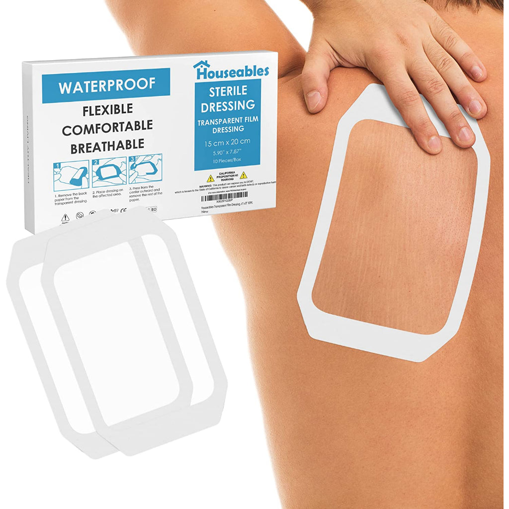 Houseables Sterile Dressing Transparent Film Waterproof | 15cm x 20cm - 10pieces/Box