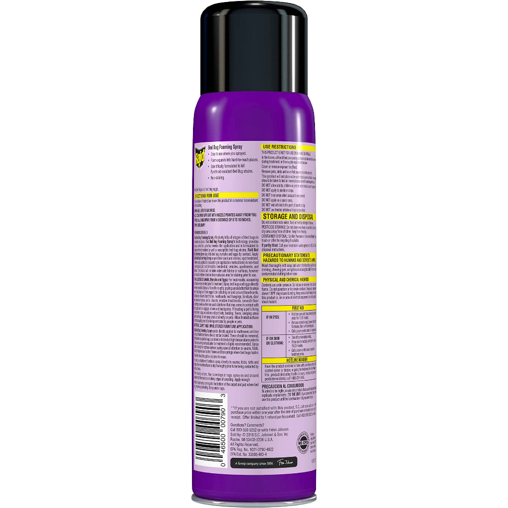 Johnson Raid Bed Bug Foaming Spray Kills Bed Bugs and Their Eggs For Indoor Use | 16.5 oz