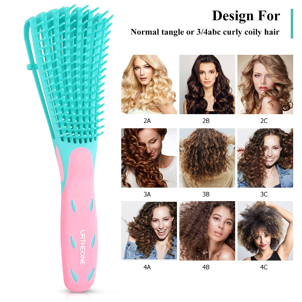 URTHEONE Detangling Hair Brush Detangling Brush Comb Set For Kinky Curly Coily And Wavy Hair