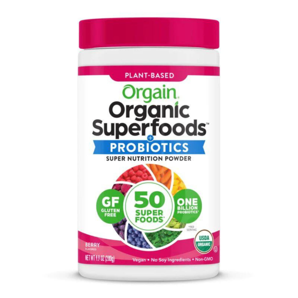 Orgain Organic Super Foods Probiotics Super Nutrition Powder Berry Flavored 280g