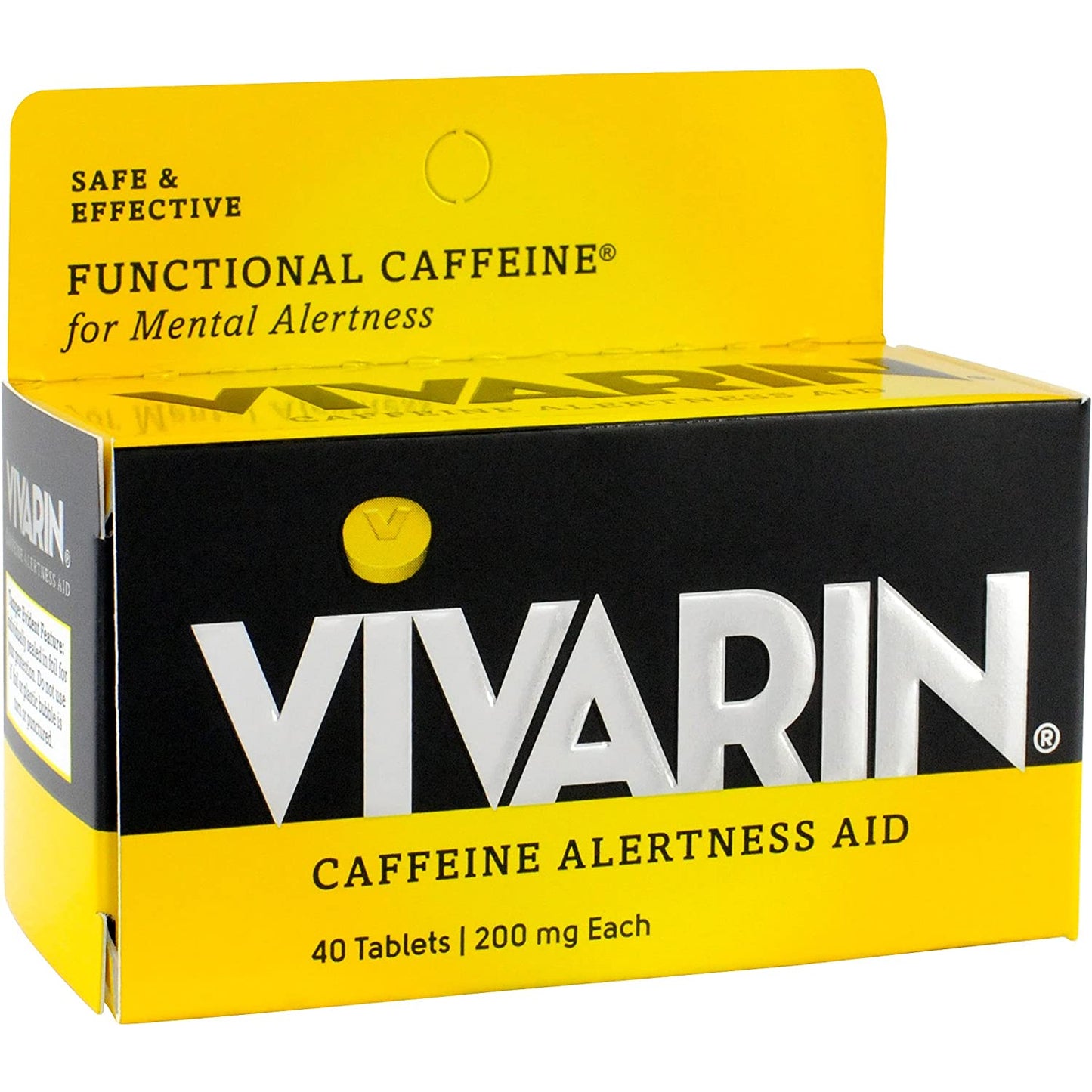 Vivarin Caffeine Alertness Aid Functional For Mental Alertness Safe & Effective 40 Tablets - 200mg