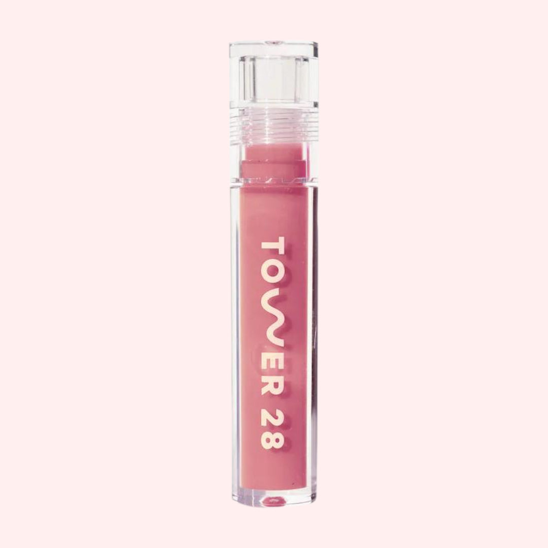 Tower 28 Shine On Milky Lip Jelly Non-Sticky, Hydrating Vegan Lip Gloss 0.13