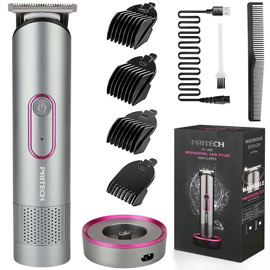 Pritech PR-2888 Professional Hair Stylist Hair Clipper Aurora Gray