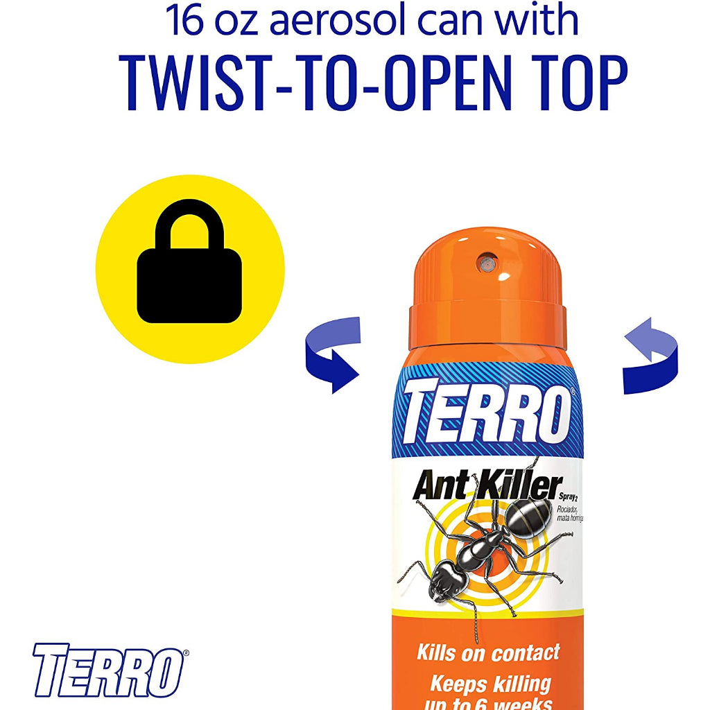 TERRO T401-6 Ant Killer Aerosol Spray Indoor and Outdoor - 453g