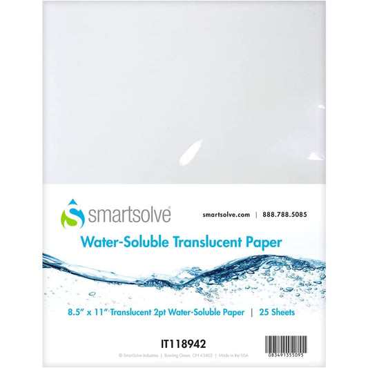 Smart Solve 2pt Water-Soluble Translucent Paper 8.5" x 11" White | 25 Sheets