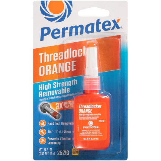 Permatex Threadlocker High Strength Removable Orange 25210 10ml