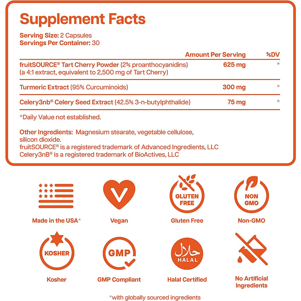 Nutriana Uric Acid Support Cherry Powder + Turmeric + Celery3nb 60 Capsules