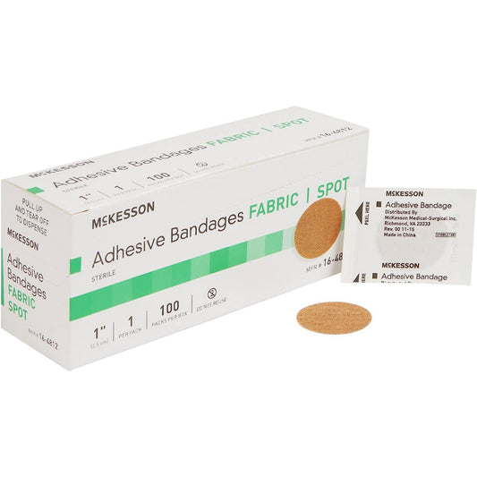 McKesson Adhesive Bandages Sterile Fabric Spot 100 Count 1 Pack