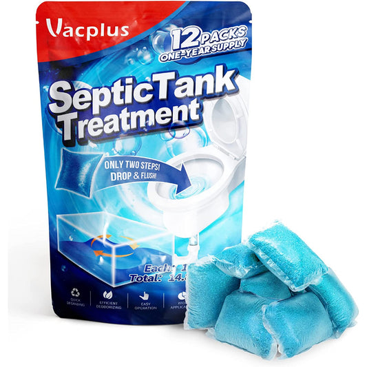 Vacplus Septic Tank Treatment | 12 packs One Year Supply - 420g